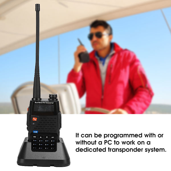UV-F9+ Marin IP67 Vattentät Walkie Talkie UHF/VHF Dubbelbands Tvåvägsradio (100-240V)UK