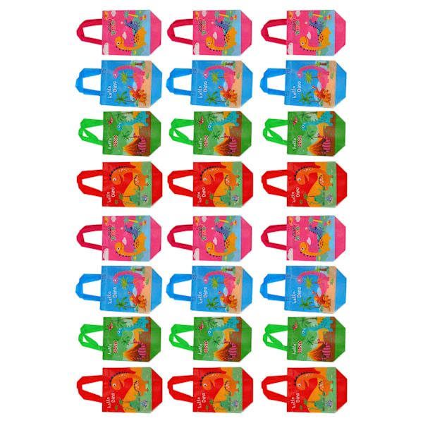 24 stk. søde dinosaur gaveposer, foldbare nonwoven dinosaur festposer til fødselsdagsfester, babyshowers