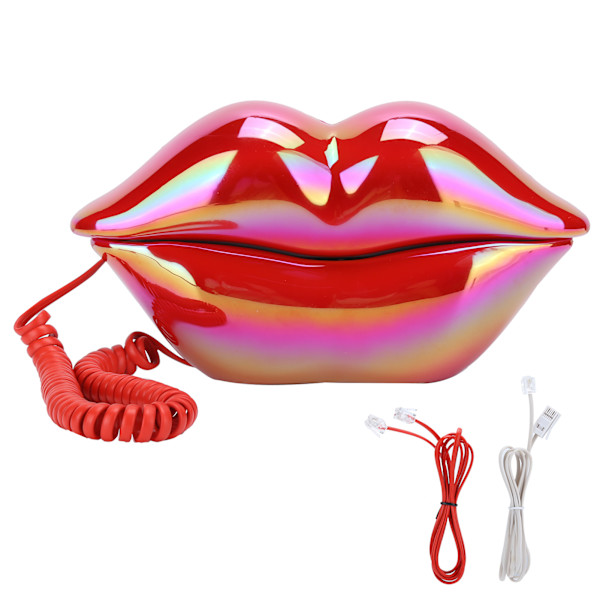 Elektroplettering Fashionable Morsom Lip Telefon WX‑3016 Nummer Lagring US/UK LedningerElektroplettering Rød