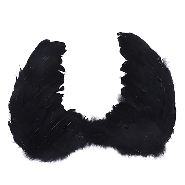 Fjäder Vinge Vuxna Barn Cosplay Levande Vinge Kostym Tillbehör för Halloween Jul Fest Svart M 60 X 45cm / 23.6 X 17.7in