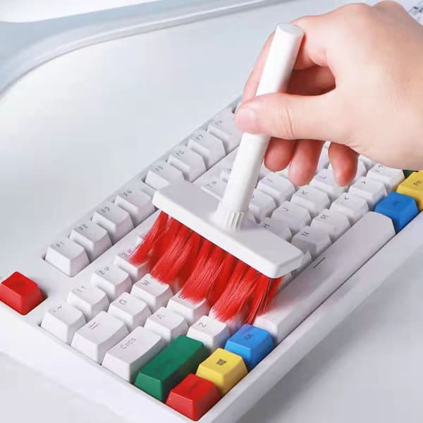 Tastaturrensebørste Multifunktionel Elastisk Børstning Dobbelthovedet Laptoprensebørste til Perifert Udstyr