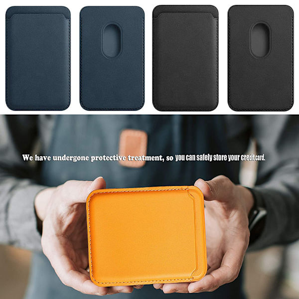 Magnetisk adsorptionskorthållare i PU-läder kompatibel för iPhone 12 mini 12 Pro Max