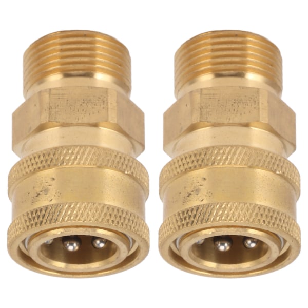 2 stk. kobber M22 høytrykksvaskeradapter 3/8 tommers NPT hunn til M22 hann adapter innerhull 14mm/0.55in