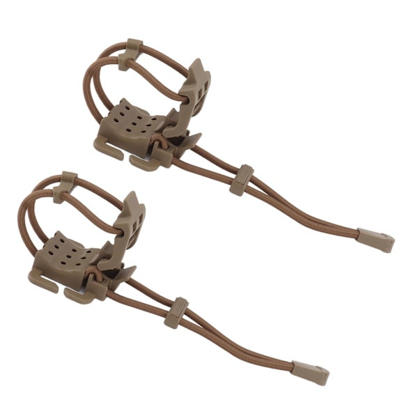 2 stk. Rygsæk Bindingsklemme MOLLE Gear Organizer Fastener Elastisk Bindings Spænde Karabinhage Klips Tasker Lås Snor Fix Gear Elastisk Rem Khaki