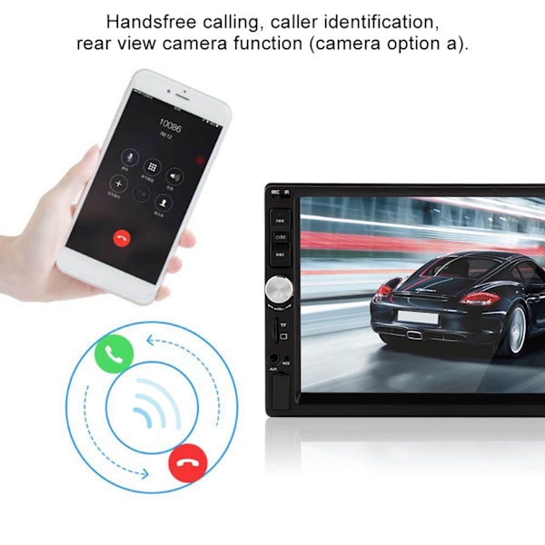 7-tums 2Din HD-bilmultimediaspelare MP5-spelare USB/TF-stereo FM-radio videospelare handsfree-samtal