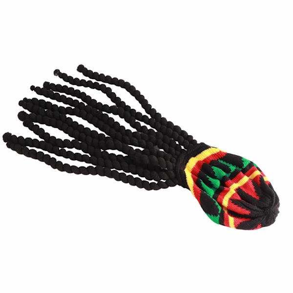 Dreadlocks peruukkihattu Hengittävä neulottu barettihattu pitkällä mustalla rastatukkaperuukkilla kesän talvi Halloween-juhliin