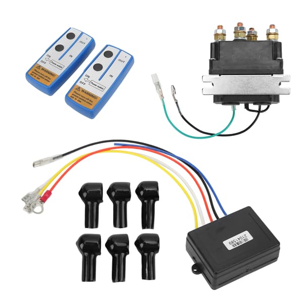Professionelt elektrisk spilrelæ, pulverlakeret sort overflade, DC 12V 250A til 2000lb‑5000lb ATV UTV