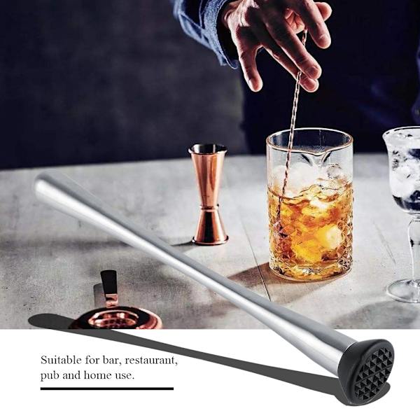 Langt håndtag i rustfrit stål Cocktail Muddler Mojito Frugtmixer DIY Drink Vin Barware Værktøj