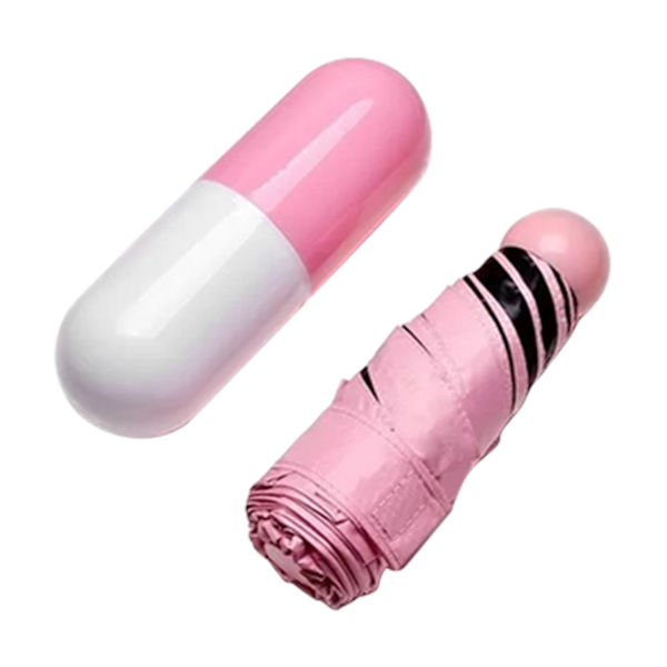 Lommelommeparaply Mini Kompakt Sammenfoldelig Paraply Pink til Solrige og Regnfulde Dage 6 Paraplyribber