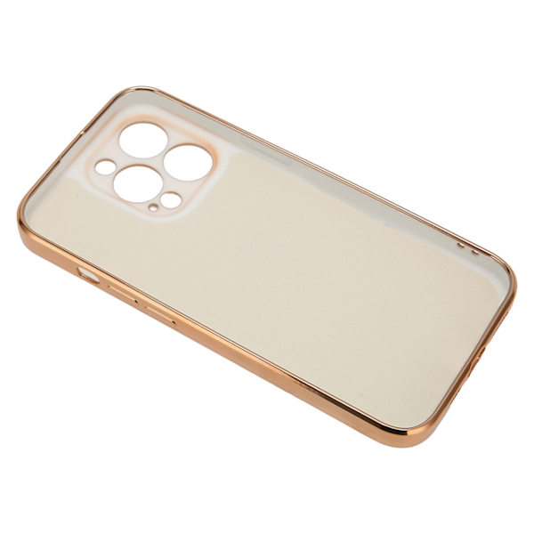Mobiltelefonskall roségull galvanisert ringtelefonveske, ultratynt, mykt TPU-telefondeksel for IPhone 13 Pro hvit, dame