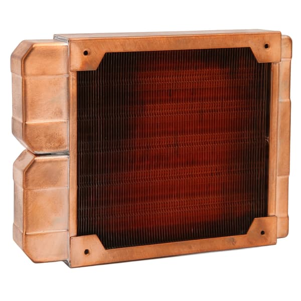 Vandkølingsradiator, helt rød kobber, G1/4 gevind, 0,28in rør, computer radiator til computer