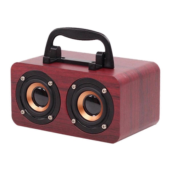 Træhøjtaler Bluetooth 5.0 Dual Channel Stereo med FM Radio, A