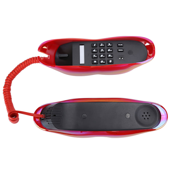 Elektroplettering Fashionable Morsom Lip Telefon WX‑3016 Nummer Lagring US/UK LedningerElektroplettering Rød