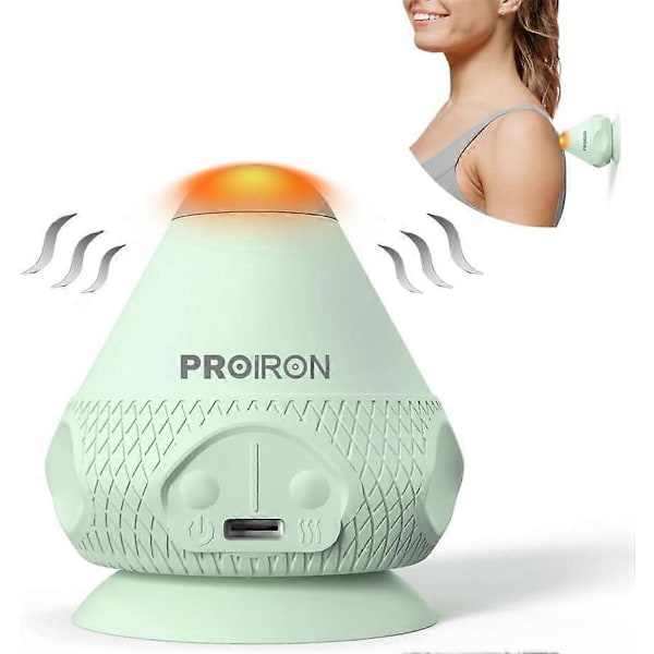 Handsfree Vibrerande Massageboll, Värme Trigger Point Boll, Djupvävnadsmassage för Ryggmuskler, Lindring av Ömhet, Återhämtningsmassage (Grön)