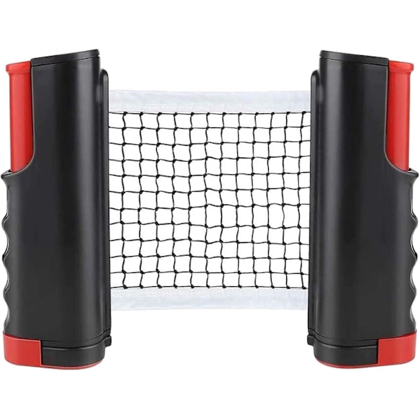 Infällbart bordtennisnät, 165 cm (Max) Portabelt bordtennisnätställ, idealiskt för pingisbord, kontor, bordsresor (Svart)
