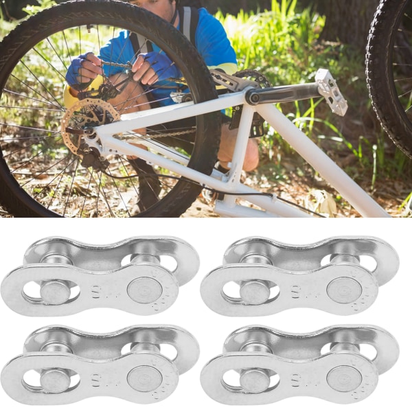 4-par stålsykkelsykkel 11-hastighets kjede Manglende koblingskoblingsdeler Sykkeltilbehør sølv