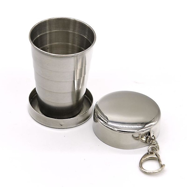 Collapsible Stainless Steel Travel Cup - 2pcs, 75ml/2.5oz