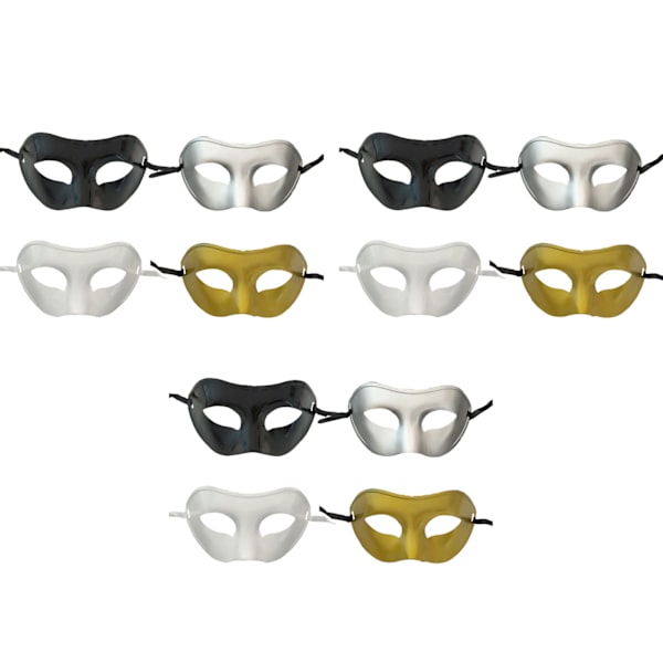 12 stk. Maske for Maskerade - Plast - Halvmaske - Ergonomisk - Kostyme - Fantasimaske - Til Fester - Kvinner - Menn - Blandet Farge