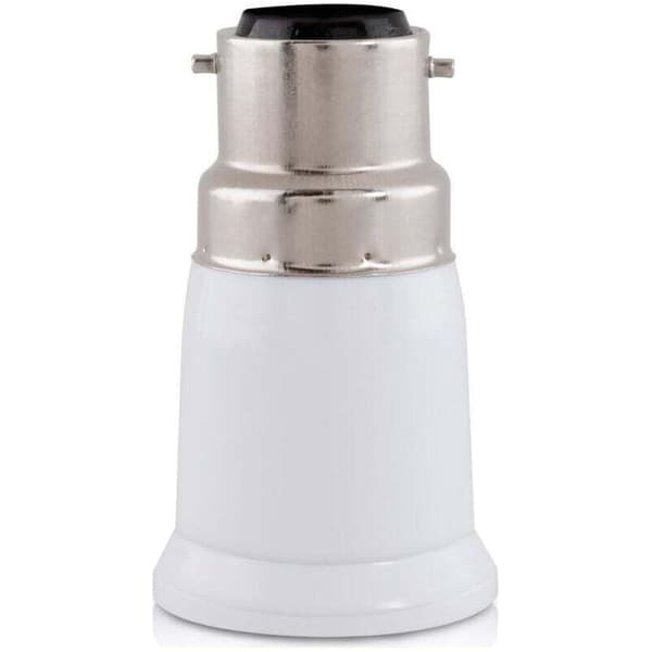 4-delte sokkeladaptere – B22 til E27 for LED- og halogenlamper, rask og verktøyfri installasjon Black