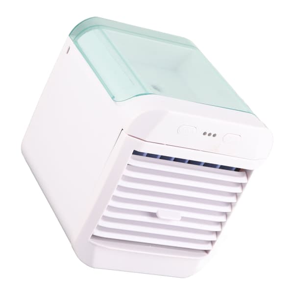 Bærbar Aircondition Mini Køleventilator Luftkøler 3 Vindhastigheder Skrivebords USB-drevet Luftfugter Natlys Ventilator Blå