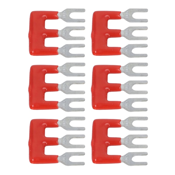 20st Jumper Block Terminal Strips Kopparledare PVC Shell Gaffel Typ Terminal Strips 400V 15A Röd TB 1503
