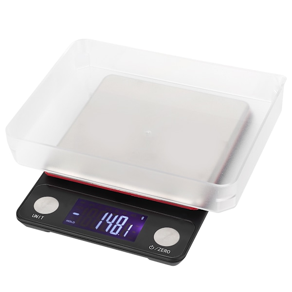 Hög precision USB uppladdningsbar köksvåg Multifunktionell elektronisk vågskala 5kg 0,1g
