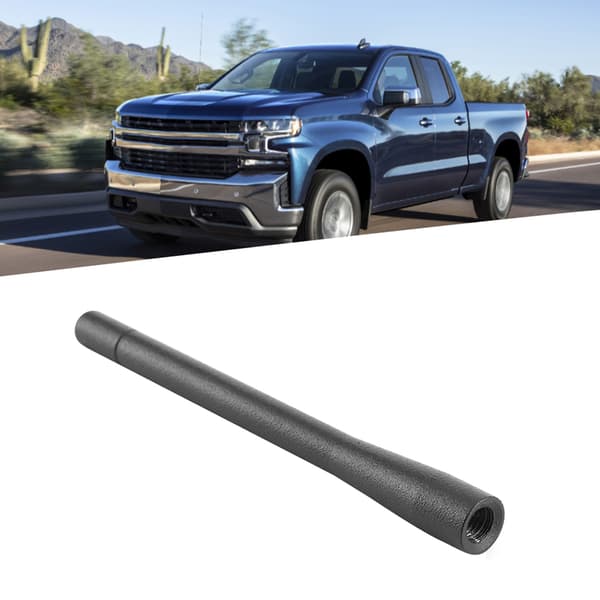 4,7in Kort Bilantenne Aluminiumlegering Universal AM/FM Mast Passer til Chevy Silverado 1500 07‑19