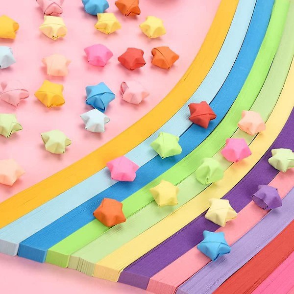 2 700 färgat papper origami stjärnpappershantverk