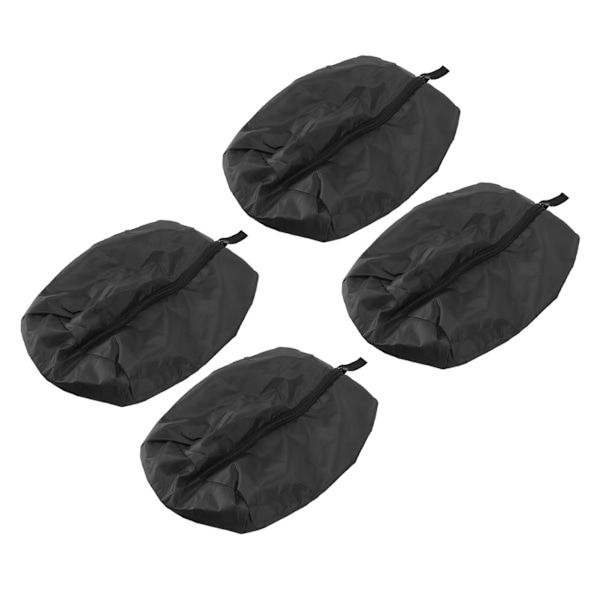4 stk. Rejsetøjsposer Stor Kapacitet Vandtæt Sort Rejsetøj Opbevaringspose med Lynlås til Hjem Rejse Fitnesscenter 43x23CM