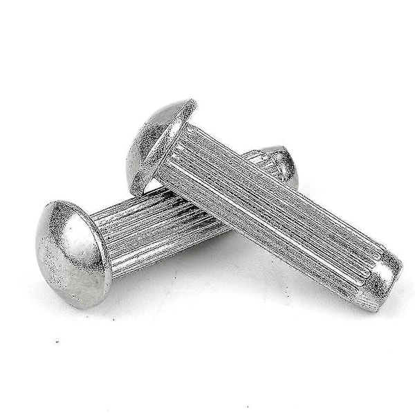 250st Solid Nitar Set Rostfritt Stål Räfflade Nitar Järn Halvrunda Nitar