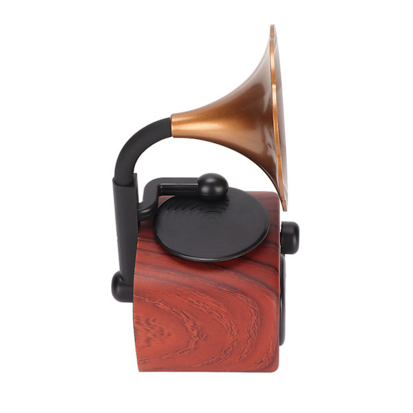 Retro Bluetooth-kaiutin Trumpet Flower Professional Strong Bass Portable Wood Style Stereo-kaiutin kotiinTumma puun väri