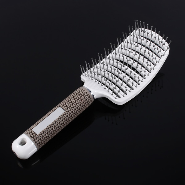 Antistatisk Wide Tine Buet Vent Hair Comb Brush Barber Salon Frisørværktøj