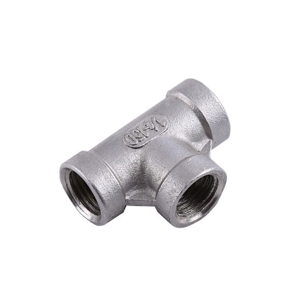 Helt ny T-skjorte 3-veis hunngjengede rørkoblinger rustfritt stål SS 304 (1/4" 37 mm)