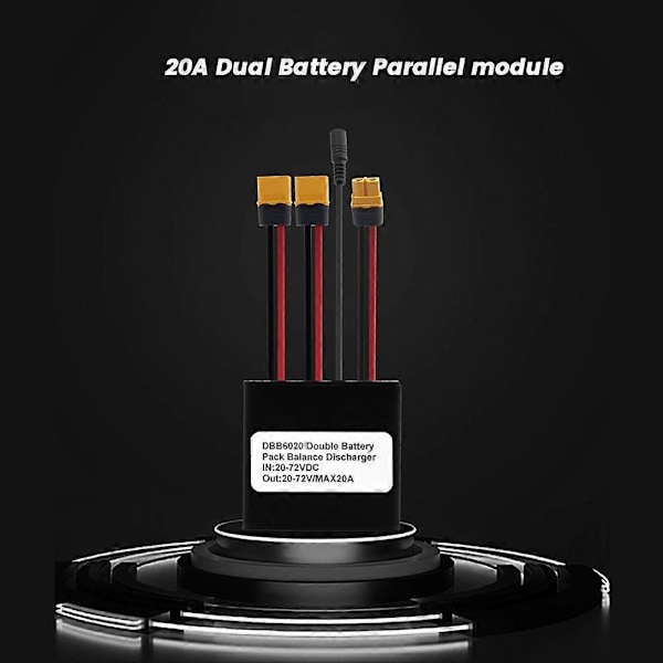 Dubbelt Batteri Urladdningsomvandlare Anslutningsadapter 12V-72V 30A