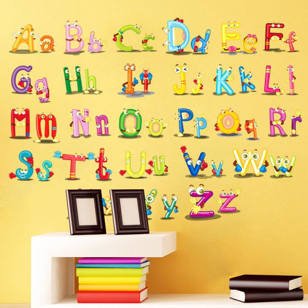 ABC English Alphabet -seinätarrat, lastenhuoneen tarrat, eläinseinätarrat, baby lastenhuoneen olohuoneen seinäkoriste