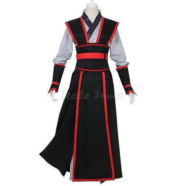 Mo Dao Zu Shi Wei Wuxian Cosplay Kostume Sæt XL Ung Wei Wuxian Hanfu og Parykmuligheder