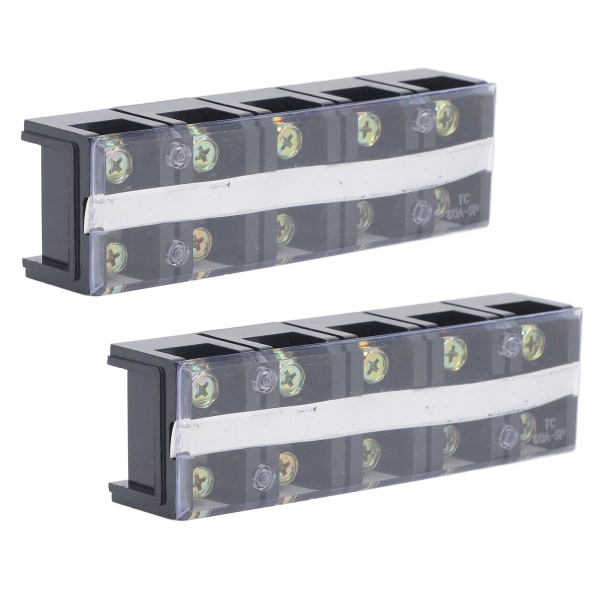 Kopplingslist Dubbla rader Högströmsskruvplint med cover 600V 60A 2st 5 positioner (605)