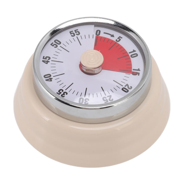 Magnetcirkulært timer 60 minutters visuel nedtællingstimer til lærere klasseværelse børn lektier læsning voksne madlavning kontor fitness beige