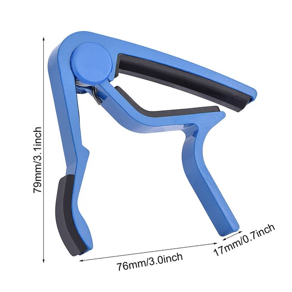 Bærbar Quick Change Tune Clamp Håndholdt Tuner Capo til Folke Guitar Blå