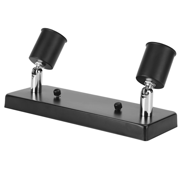 Elegant E27-lampeholder med rektangulær drejebase, gør-det-selv-tilbehør til loft- og væglampe, sort