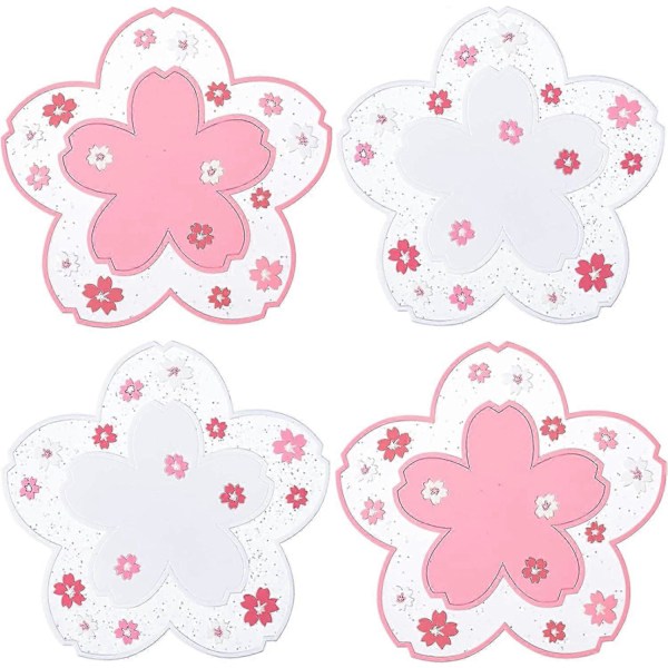 Sakura PVC Lasinalunen Kirsikankukka Kuppi Lasinalunen Liukumaton Eristävä Lasinalunen Oluelle, Kahville