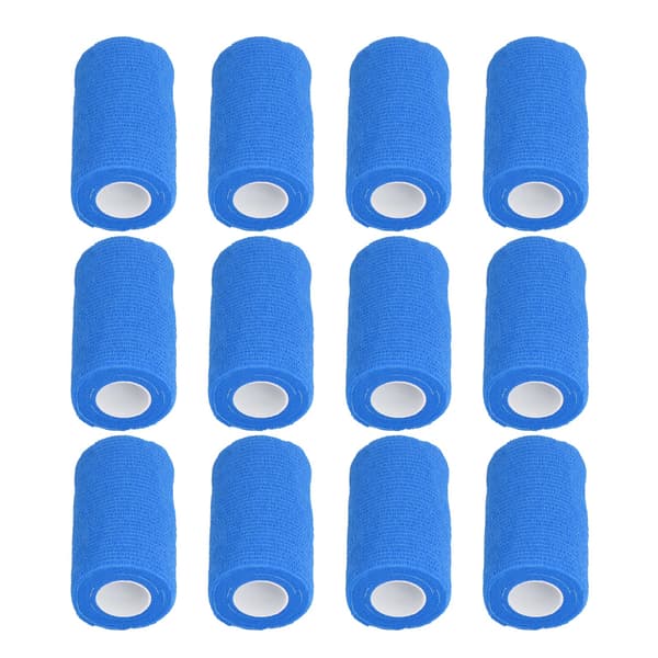 12 kpl Joustoside Luonnonlateksi Elastinen Itsekiinnittyvä Side Lehmille Koirille Hevosille 10cm Sininen