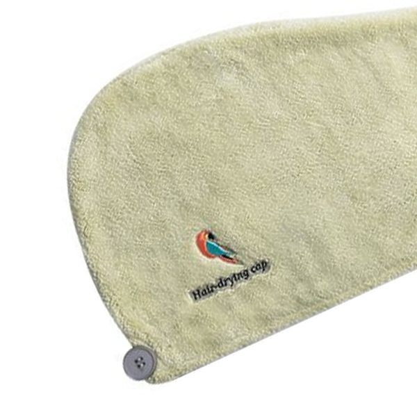 Hårhåndklæde Wrap Hurtigtørrende Koral Fleece Justerbar Størrelse Åndbar Komfortabel til Kvinder Lysegrøn Papegøje