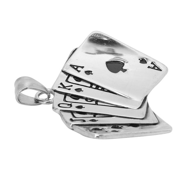 Poker Shape Tøj Lynlås Pull Halskæde Vedhæng Dekoration til Hjælp Ældre Mennesker Klæder Sølv Sort