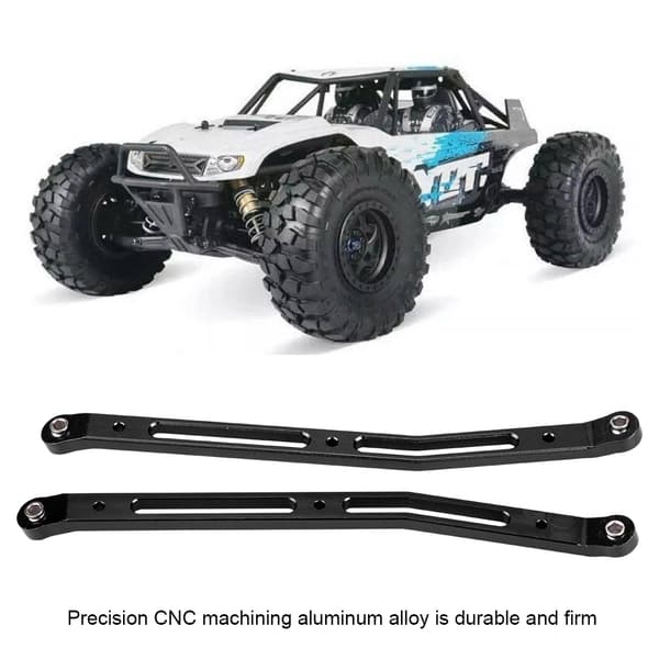 Bageste øvre chassisforbindelse i aluminiumslegering til Axial Rock Racer 90026 RC-bil (sort)