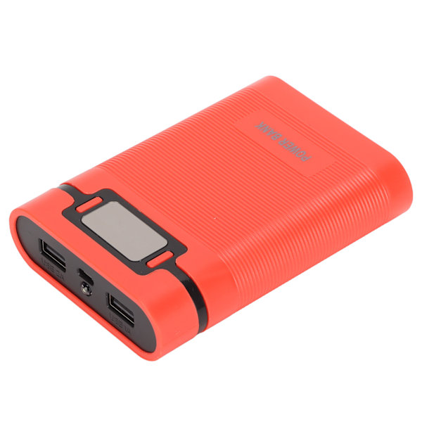 DIY Mobil 18650 Batteriladdare Powerbank 4 Batterier Kapacitetsbox Mikroingång 2-vägsladdning med LCD-display Röd