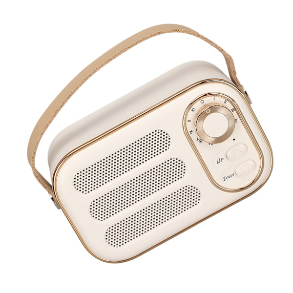 Bluetooth Högtalare Stereo HiFi Ljud USB Laddning Retro Bärbar Trådlös Högtalare för Home Travel Vit