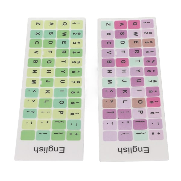 2st Tangentbordsdekaler Färgglada engelska språk Dammtät vattentät beläggning PVC-material Dator Keycaps Stickers C