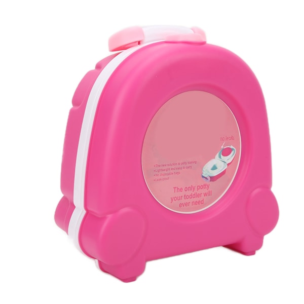 Bærbar potte, bærbar pottetrening toalettsete, reisestol, pottetrener for småbarn, rosa rød