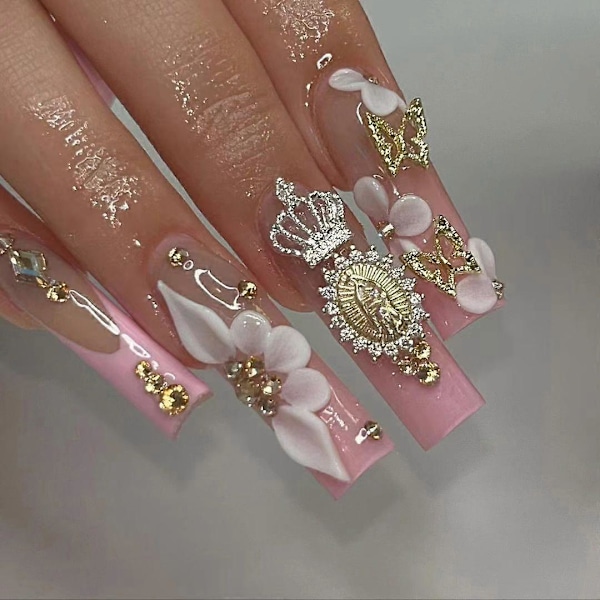 20 st Kronformade Nagelberlocker med Strass Nagelkonst Tillbehör för Kvinnor och Flickor Nagelsmycken